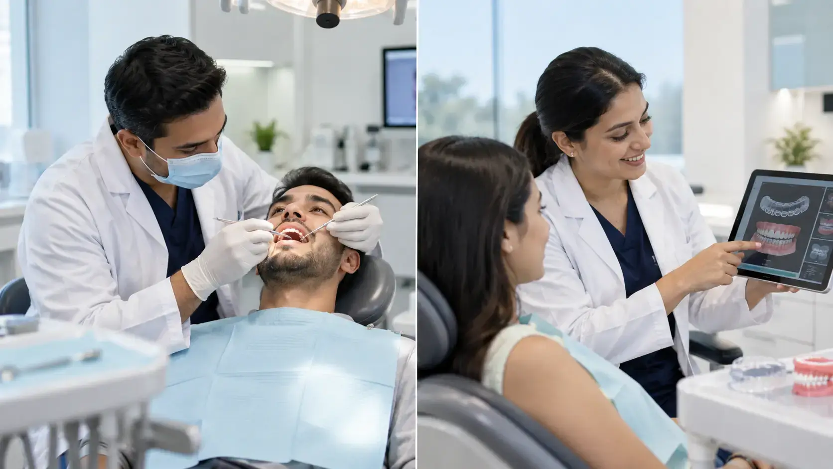 Orthodontist vs dentist consultation showing the difference between general dental and orthodontic care